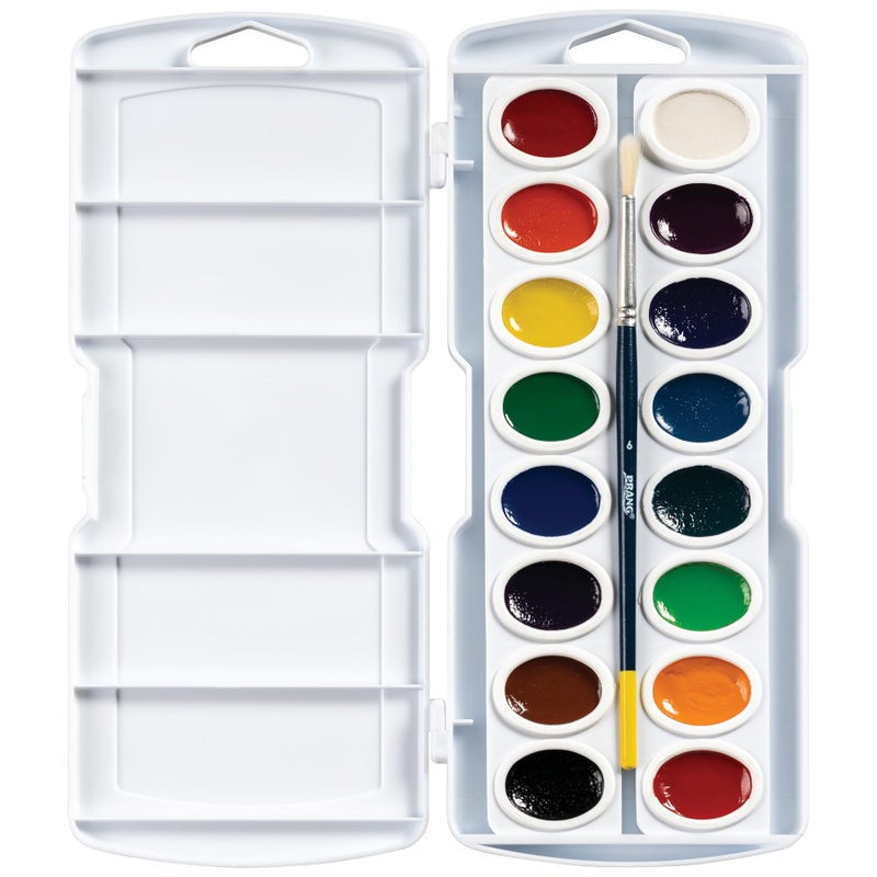 Prang Oval Pan Watercolor Paint Set, 16 Assorted Colors, 1 Count - Image 3